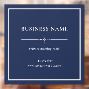 Navy Blue Business Office Name White Frame