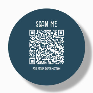 Navy Blue Business QR Code Scannable Classic Round Sticker