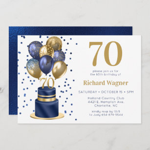 70th Birthday Party Invitations Age 70 Male Mens Female Womens Pack 20 Invites 