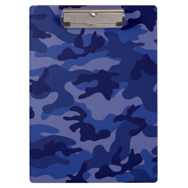 Navy Blue Camo, Camouflage Clipboard (Front)