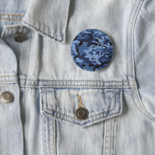 Navy Blue Camouflage, Military, Army 6 Cm Round Badge
