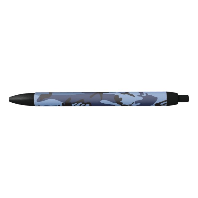Navy Blue Camouflage, Military, Army Black Ink Pen (Front)
