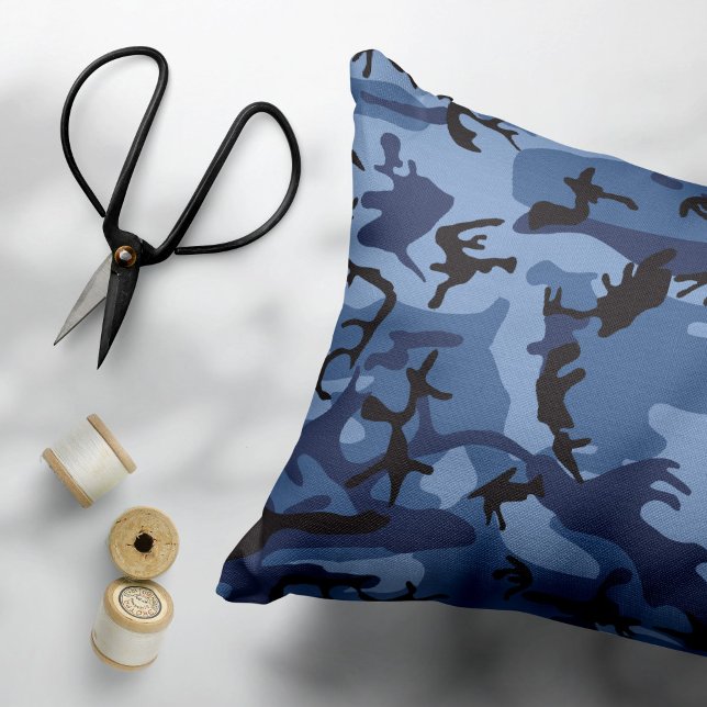Navy Blue Camouflage, Military, Army Decorative Cushion (Creator Uploaded)