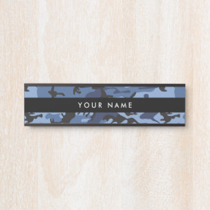Navy Blue Camouflage, Military, Army Door Sign