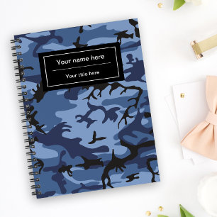 Navy Blue Camouflage, Military, Army Notebook