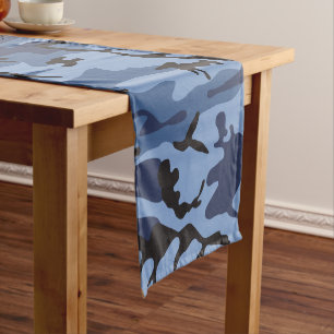 Navy Blue Camouflage, Military, Army Short Table Runner