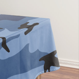Navy Blue Camouflage, Military, Army Tablecloth