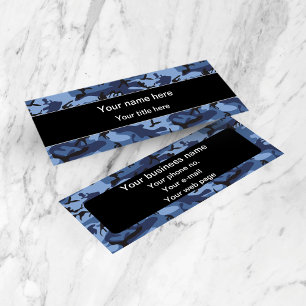 Navy Blue Camouflage, Military Pattern, Army Mini Business Card