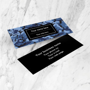 Navy Blue Camouflage, Military Pattern, Army Mini Business Card