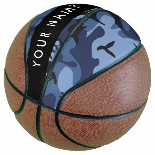 Navy Blue Camouflage Your name Personalise Basketball