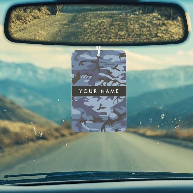 Navy Blue Camouflage Your name Personalise Car Air Freshener (Creator Uploaded)