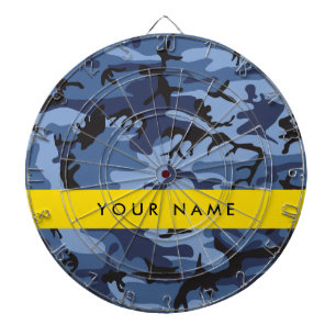 Navy Blue Camouflage Your name Personalise Dartboard
