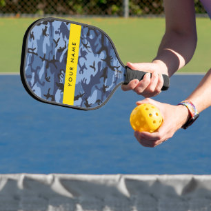 Navy Blue Camouflage Your name Personalise Pickleball Paddle