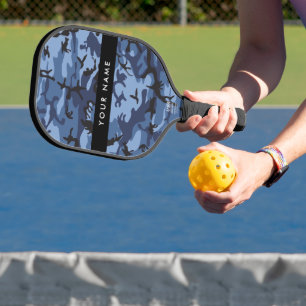Navy Blue Camouflage Your name Personalise Pickleball Paddle