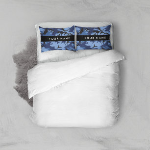 Navy Blue Camouflage Your name Personalise Pillowcase