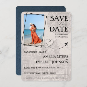 Navy Blue Cancun Passport Save The Date