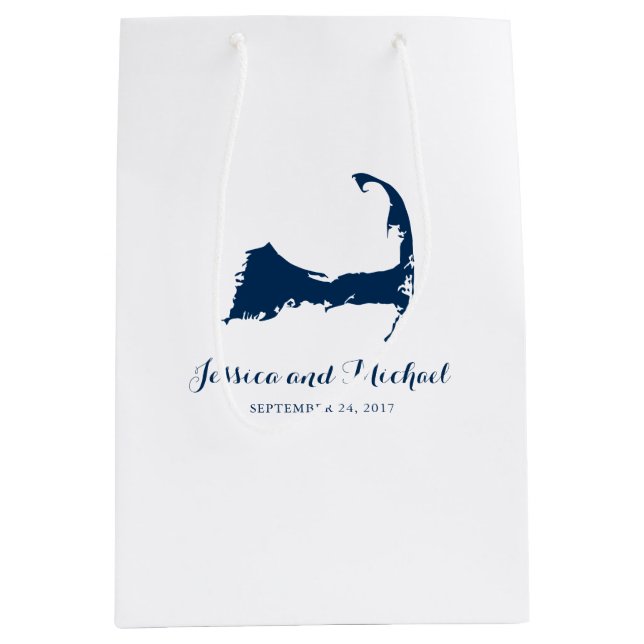 Navy Blue Cape Cod Massachusetts Map | GUEST BAG (Front)
