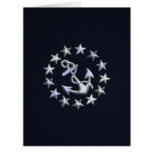 Navy Blue Carbon Fibre Nautical Yacht Flag Print