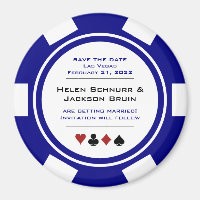 Navy Blue Casino Poker Chip Wedding Save The Date