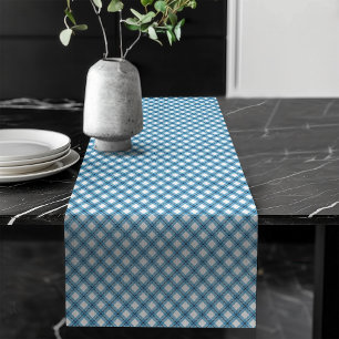 Navy Blue Check Table Runner for Seasonal Charm