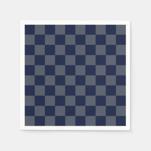 Navy Blue Chequerboard Napkin