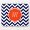 Navy Blue Chevron Monogram