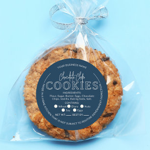 Navy Blue Chocolate Chip Cookies Cottage Sticker