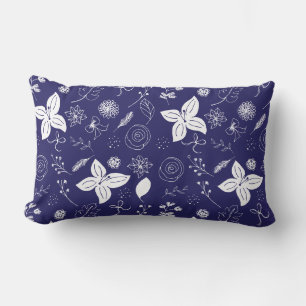 Navy Blue Christmas  Lumbar Cushion