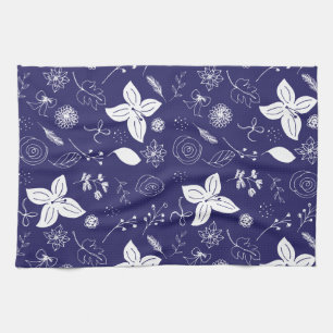 Navy Blue Christmas Tea Towel