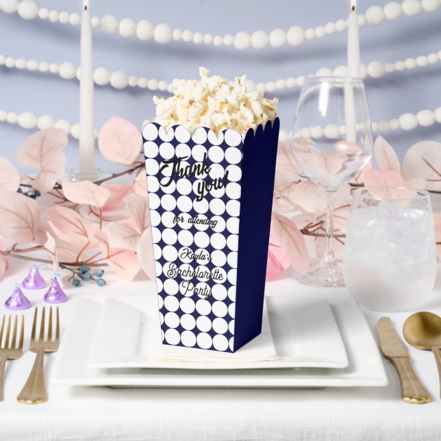 Navy Blue Circle Pattern Bachelorette Party Favour Box (Wedding)