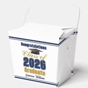 Navy Blue Class of 2026 Graduation Party Fortune Favour Box