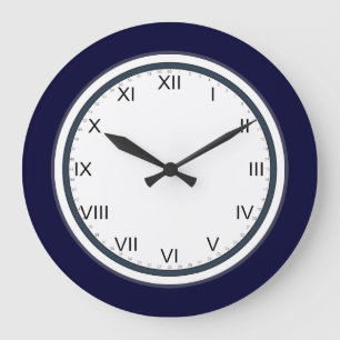 navy blue classic clock