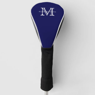 Navy Blue Classic Custom Monogram & Name Golf Head Cover
