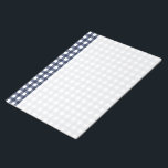 Navy Blue Classic Gingham Check Plaid Notepad<br><div class="desc">Modern summer trend,  picnic gingham plaid tartan pattern in navy blue and white colours.</div>