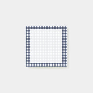 Navy Blue Classic Gingham Check Plaid Post-it Notes