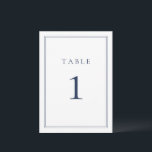 Navy Blue Classic Minimalist Wedding<br><div class="desc">Navy Blue Classic Minimalist Wedding Table Number. Fully customisable. **PLEASE NOTE: To order,  simply adjust your table number and add each number to your cart separately. Then check out once you are finished.</div>