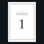 Navy Blue Classic Minimalist Wedding Table Number<br><div class="desc">Navy Blue Classic Minimalist Wedding Table Number. Fully customisable.</div>