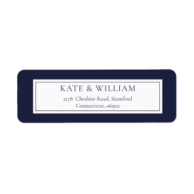 Navy Blue Classic Modern Return Address Label (Front)