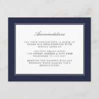 Navy Blue Classic Simple Elegance Accommodations