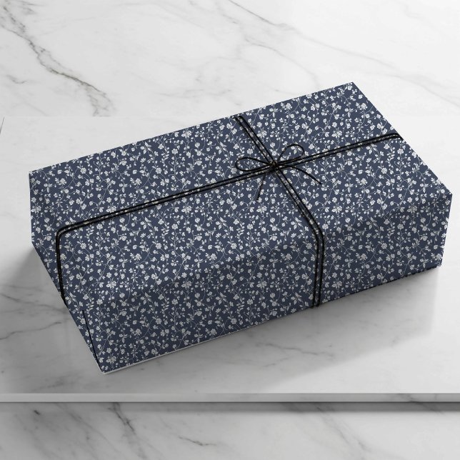 Navy Blue Classic Wedding Gift Wrapping Paper (Creator Uploaded)