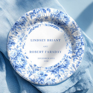 Navy Blue Classic Wedding Paper Plates