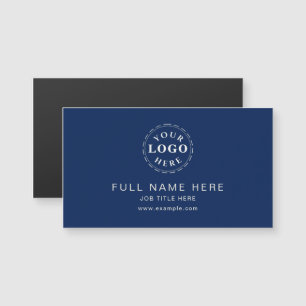 Navy Blue Clean Design Magnetic Business Card