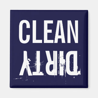 Navy Blue Clean Dirty Dishwasher Kitchen Magnet
