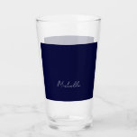 Navy Blue Colour Plain Modern Own Name Calligraphy Glass<br><div class="desc">This product was very good and I love how easy it is for customise design. The design was very simple so I'm very pleased when I create.</div>