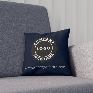 Navy Blue Company Logo Business Showroom Cushion