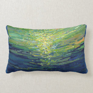 Navy blue, coral & yellow decorative Pillow Juul