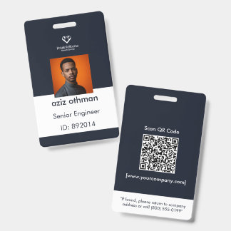 Navy Blue Corporate Employee Photo ID Badge
