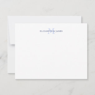 Navy Blue Couple Monogram Initial Personalised Card