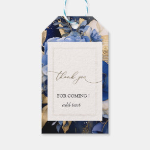 Navy Blue Cream Flowers Gift Tags