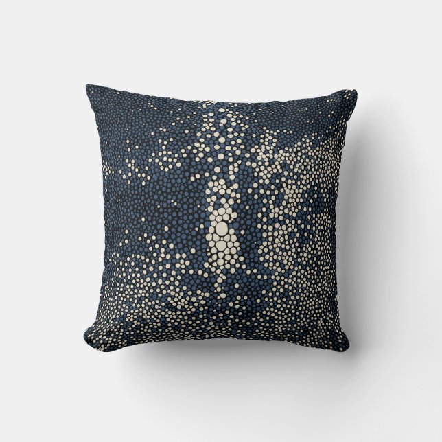 Navy Blue & Cream Shagreen Cushion (Front)